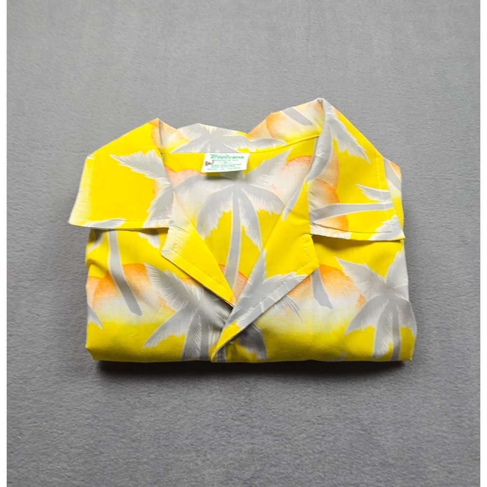 Vintage Tropicana‎ Men's SMALL Hawaiian Tropical Shirt Button Down Yellow 90's - Picture 8 of 9